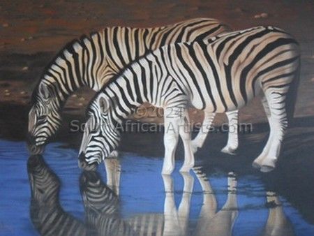 Zebras by watergat