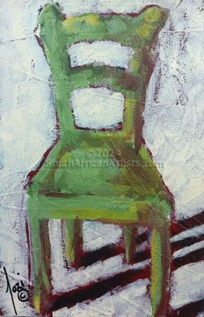 Green Chair with Green Background