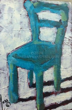 Turquoise Chair with White Background
