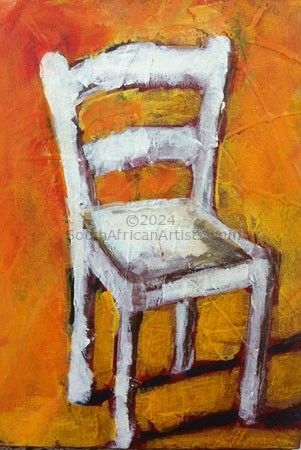 White Chair with Yellow Background