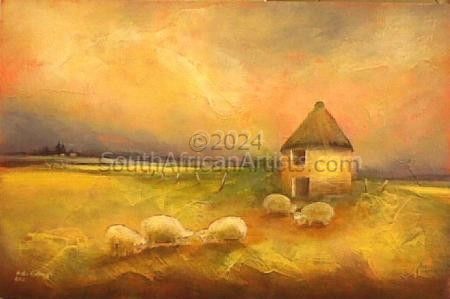 Sheep and Old Grain Silo