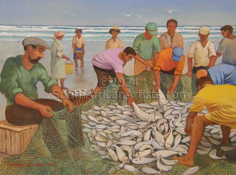 Net-fishermen Displaying their Catch