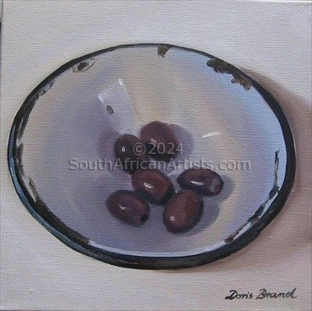 Olives in Enamel Bowl