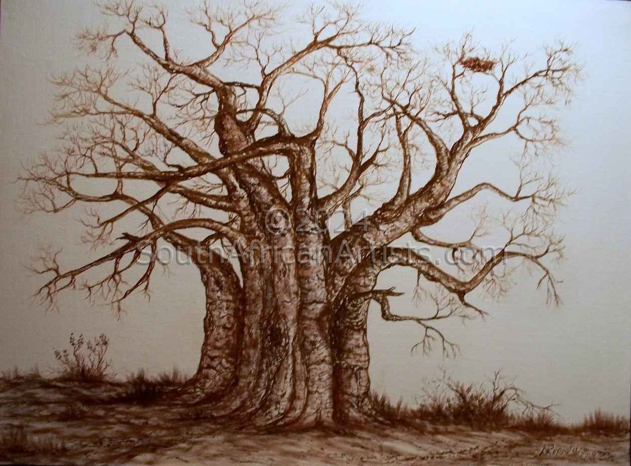 Baobab Tree Monochrome