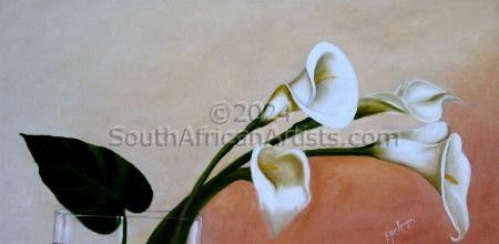 White Lilies in Vase
