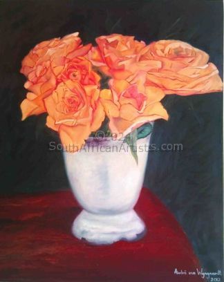 Seven Roses in a Vase