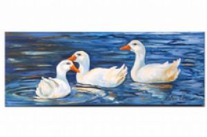"White Ducks on Water"
