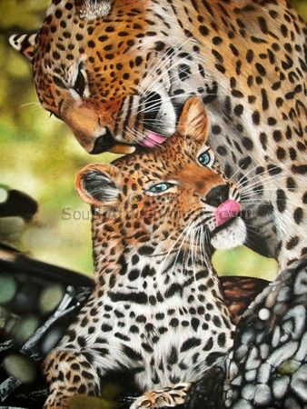 Leopard Mom and Cub