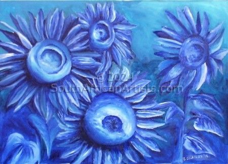 Blue Sun Flowers