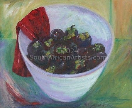 Mangosteens with Red Cloth