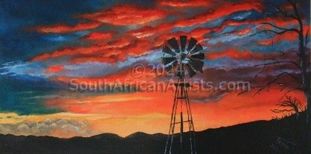 Windmill Sunset 