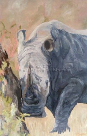 White Rhino After Mud Bath