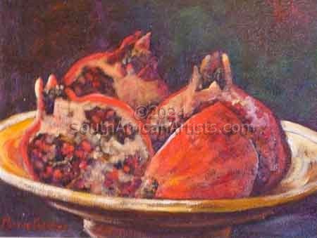 Pomegranates in Copper Bowl