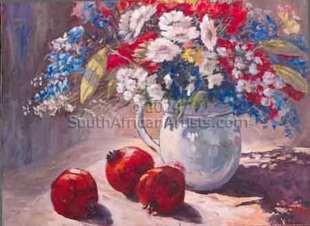 Red and White Still Life