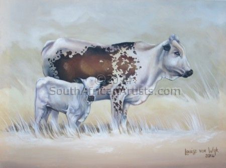 Nguni Cow and Calf