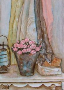 "Still Life on Table With Roses"
