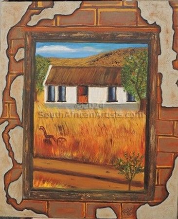 Farmhouse Through Old Window