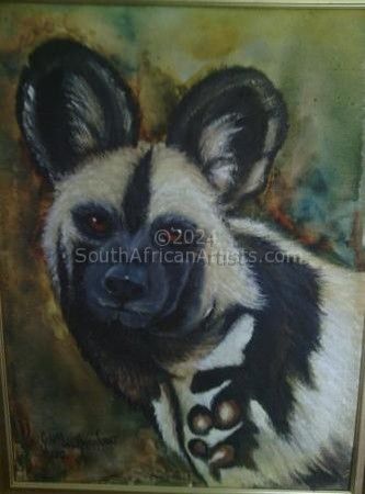 Portrait of a Painted Dog