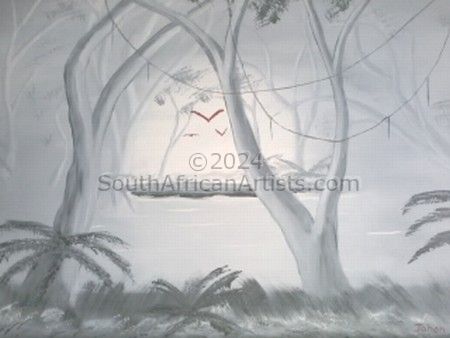 Monochrome Misty Rainforest 2