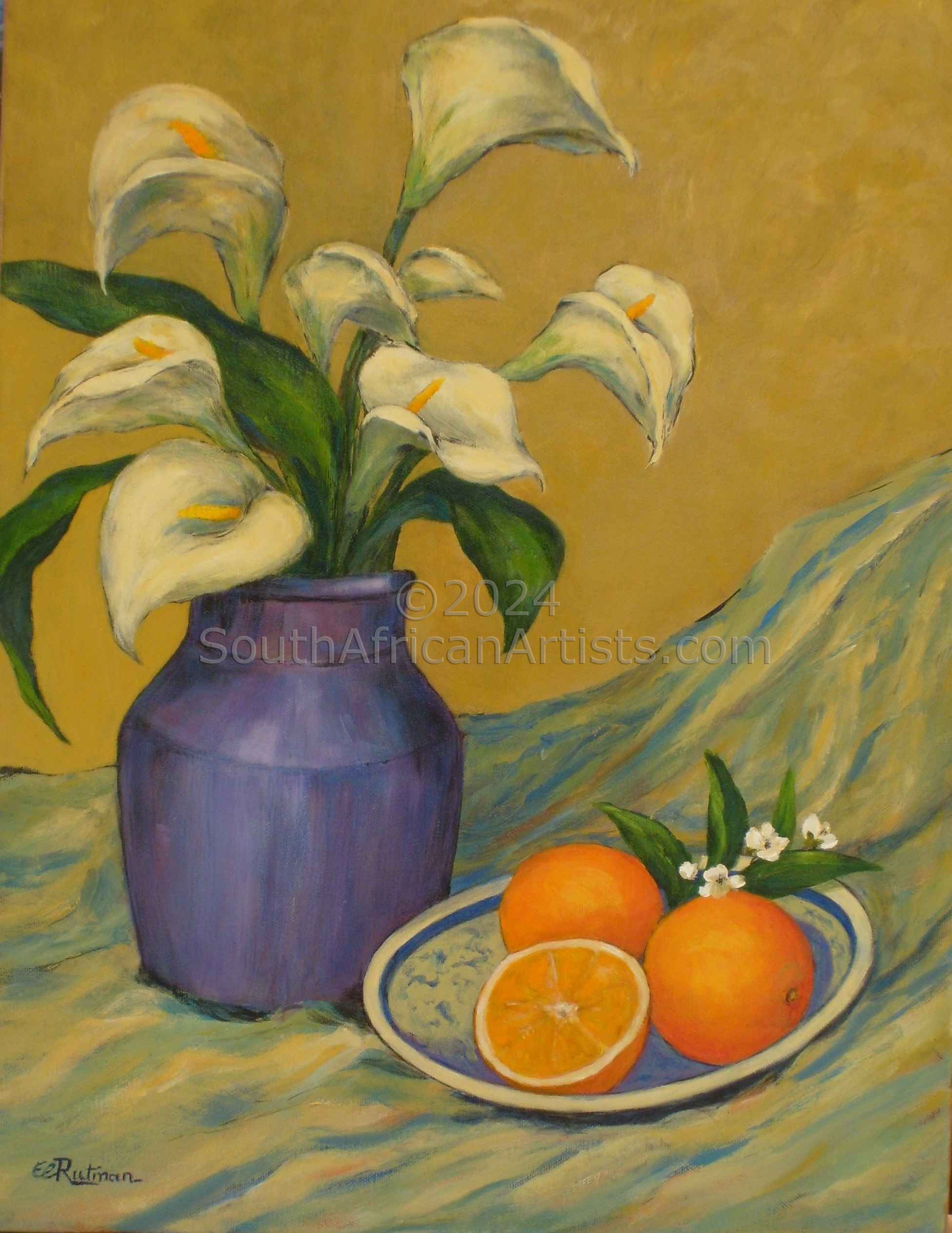 Arum Lilies and Oranges
