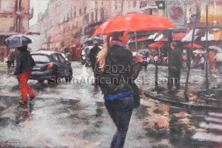 Rain on Boulevard St. Germain