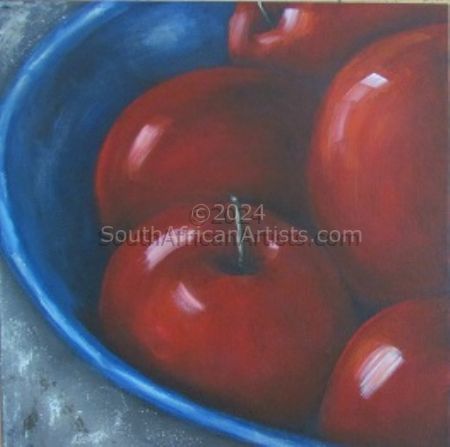Apples in Blue Bowl