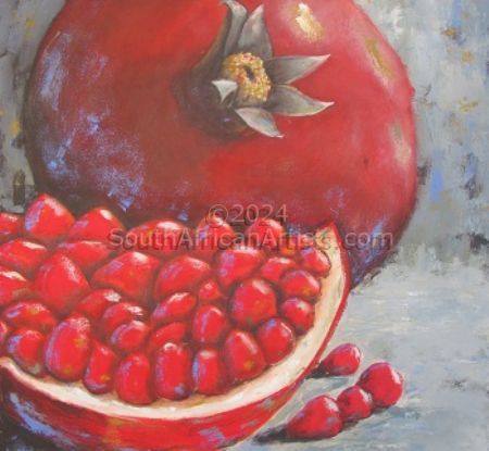 Pomegranate with a Touch of Blue