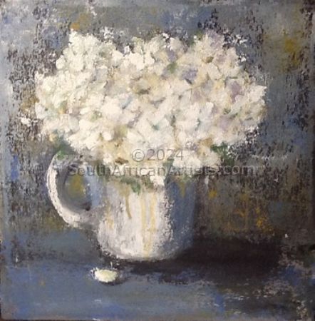White Flowers in a White Jug