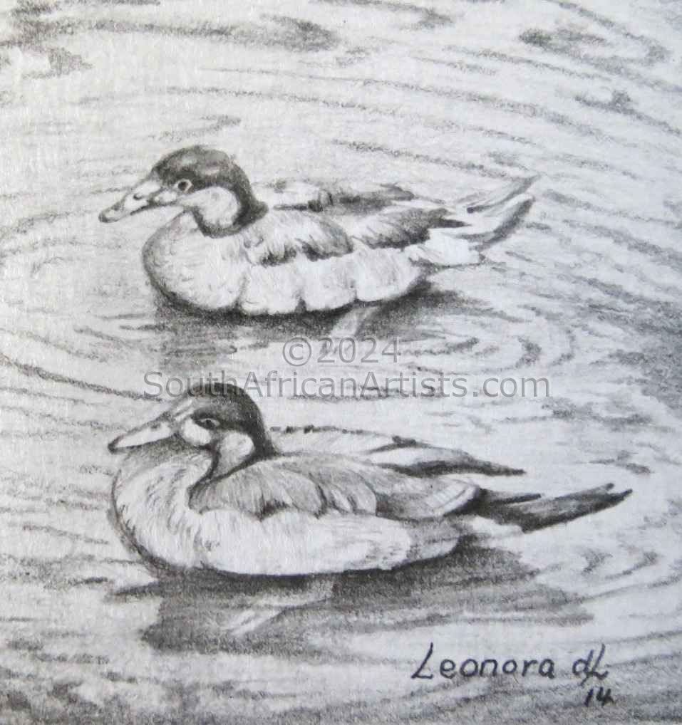 Miniature-Pair of Ducks
