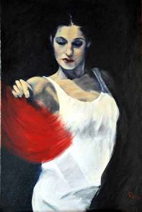 "Dancer with Red Fan"