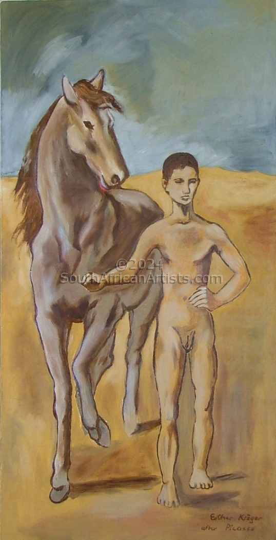 Boy Leading a Horse After Picasso