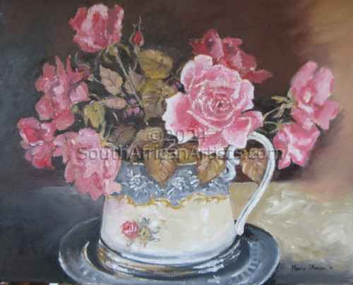 Roses in an Antique Teapot