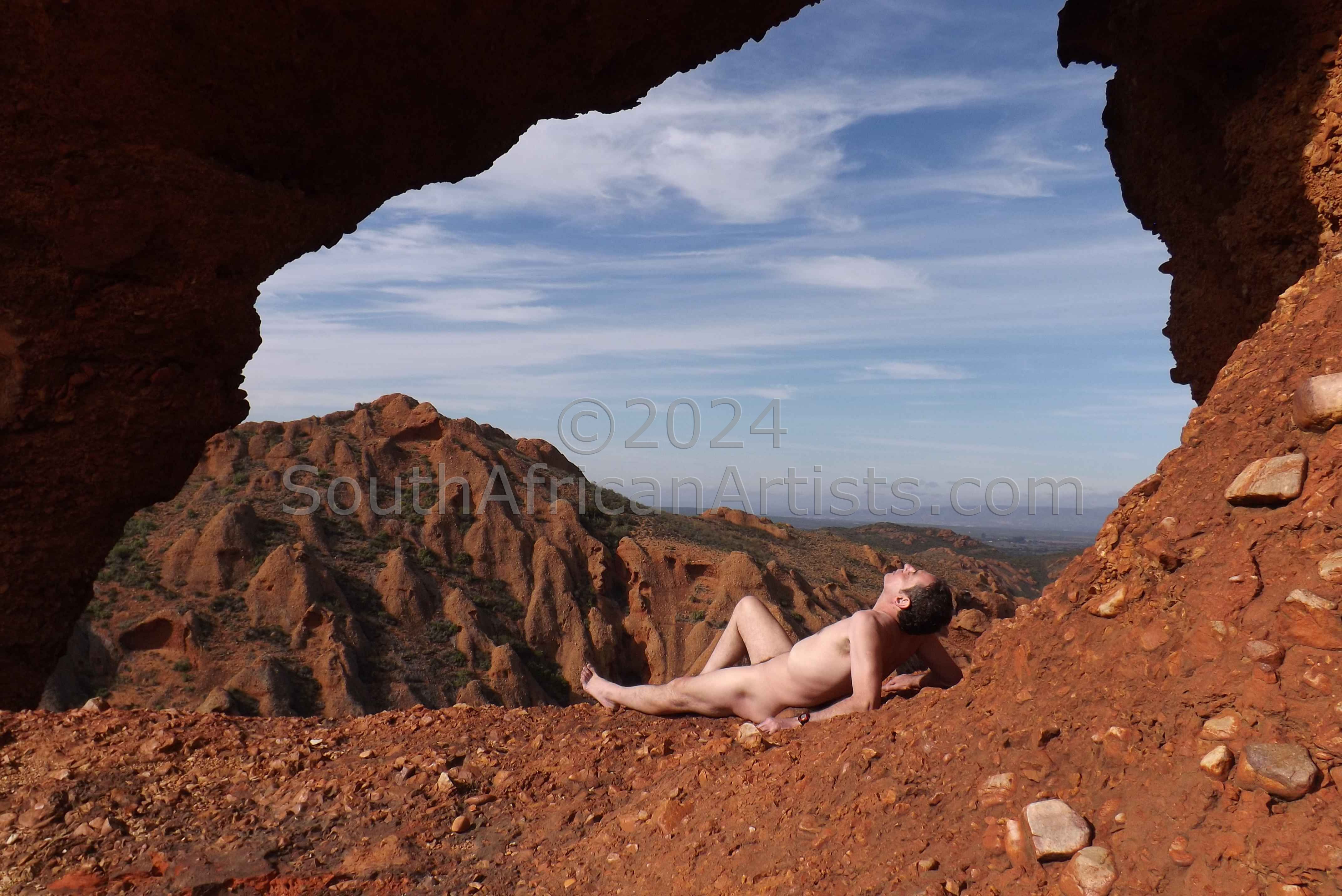 Male Nude Red Stone Hills 1