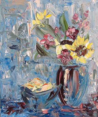 Fruit Bowl and Flowers