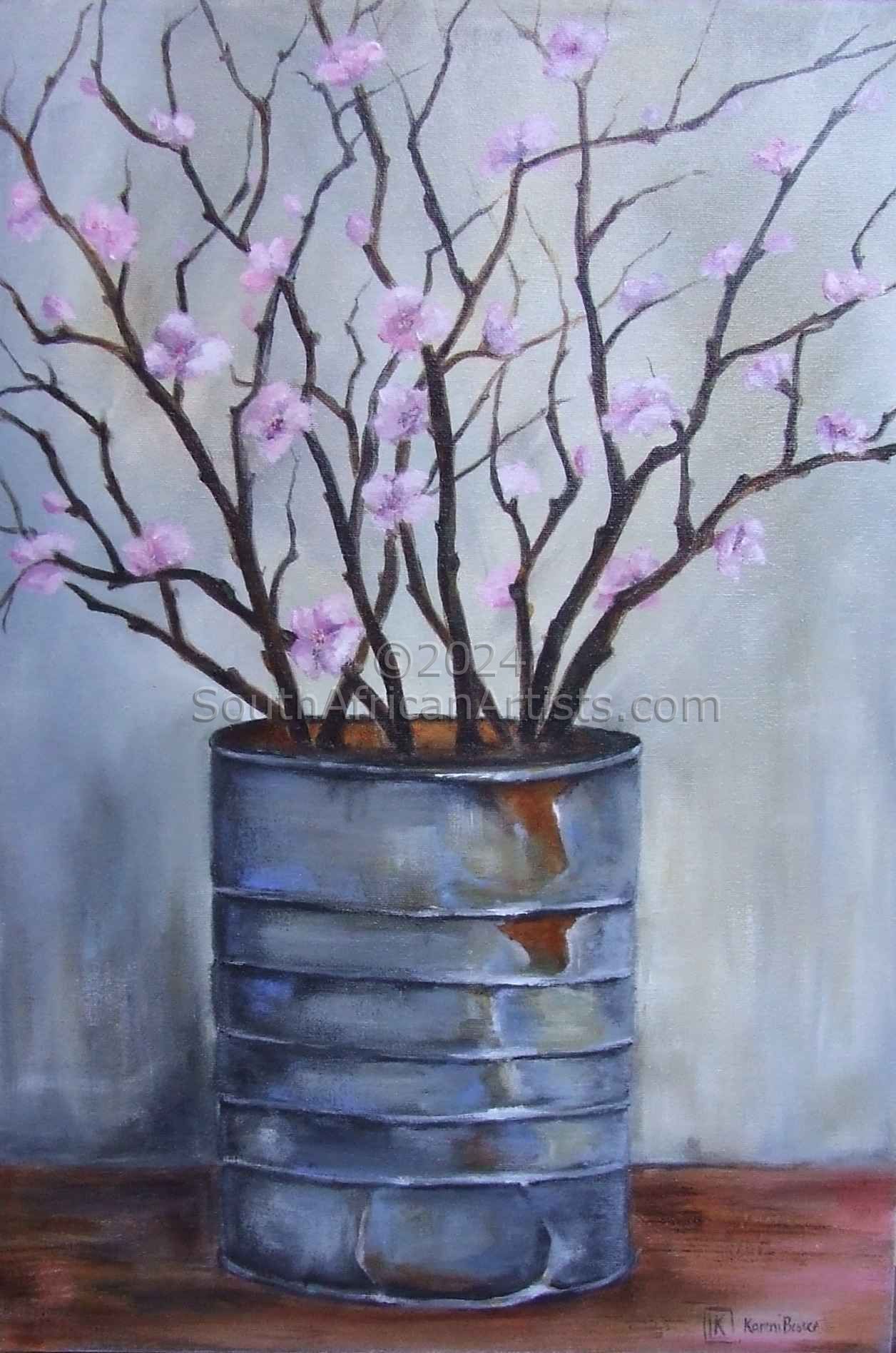 Spring Blossoms in A Tin