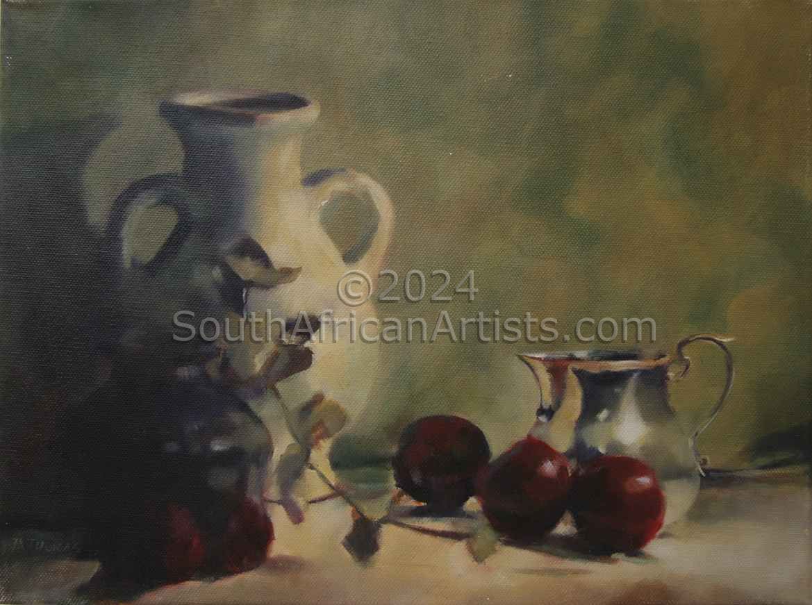 Silver Jug and Plums