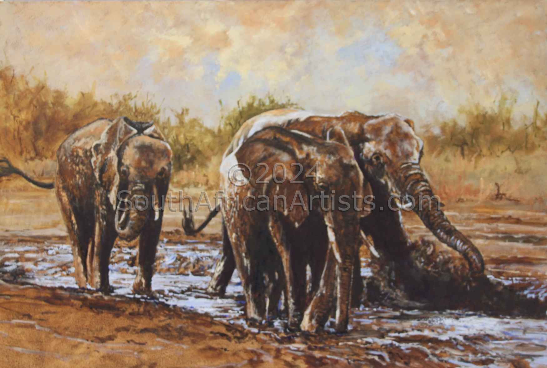 Elephants Mudbath