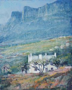 "Cape Homestead and Mountains"