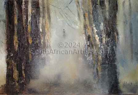 Man in a Misty Forest 