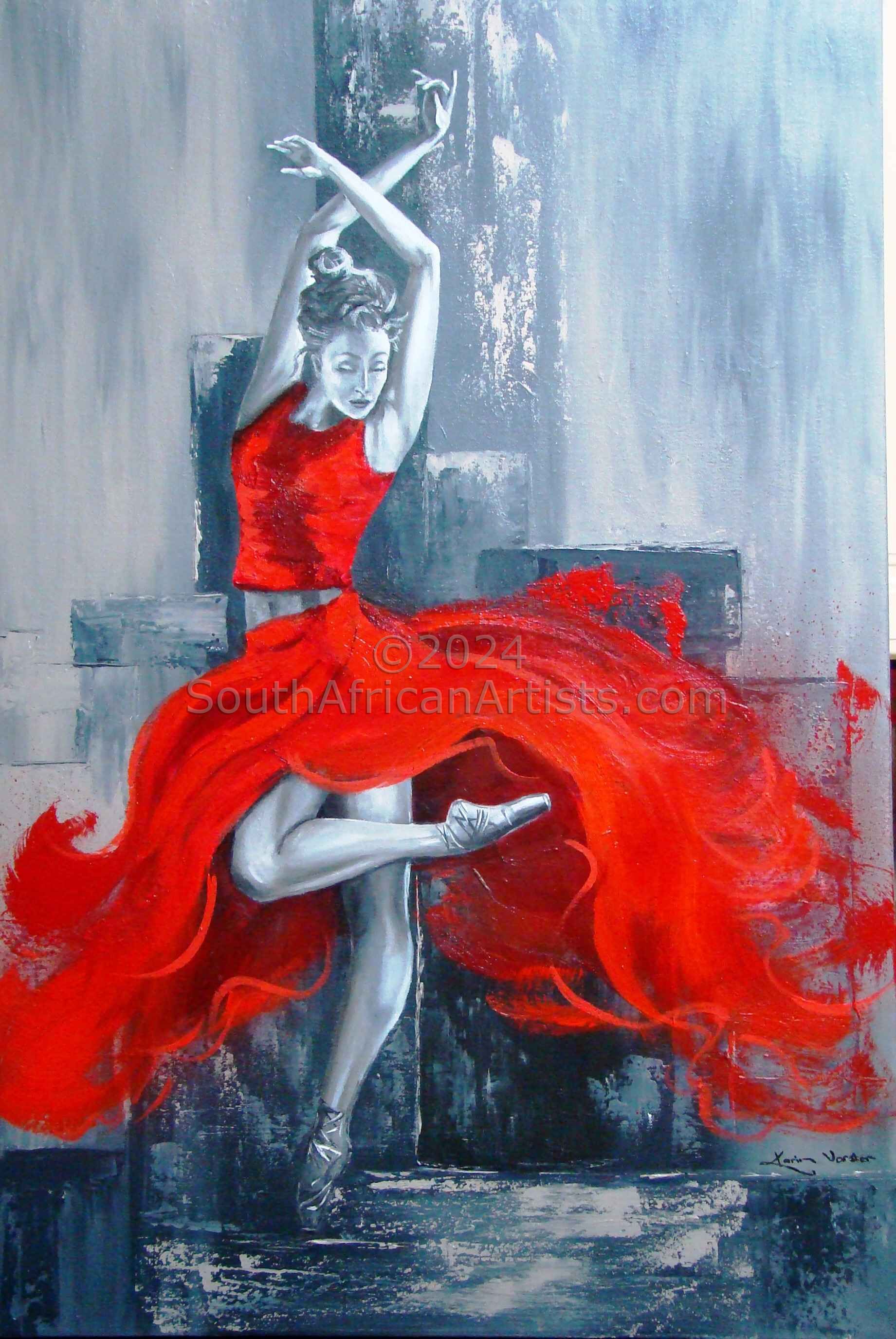 Dancing Ballerina in Red 