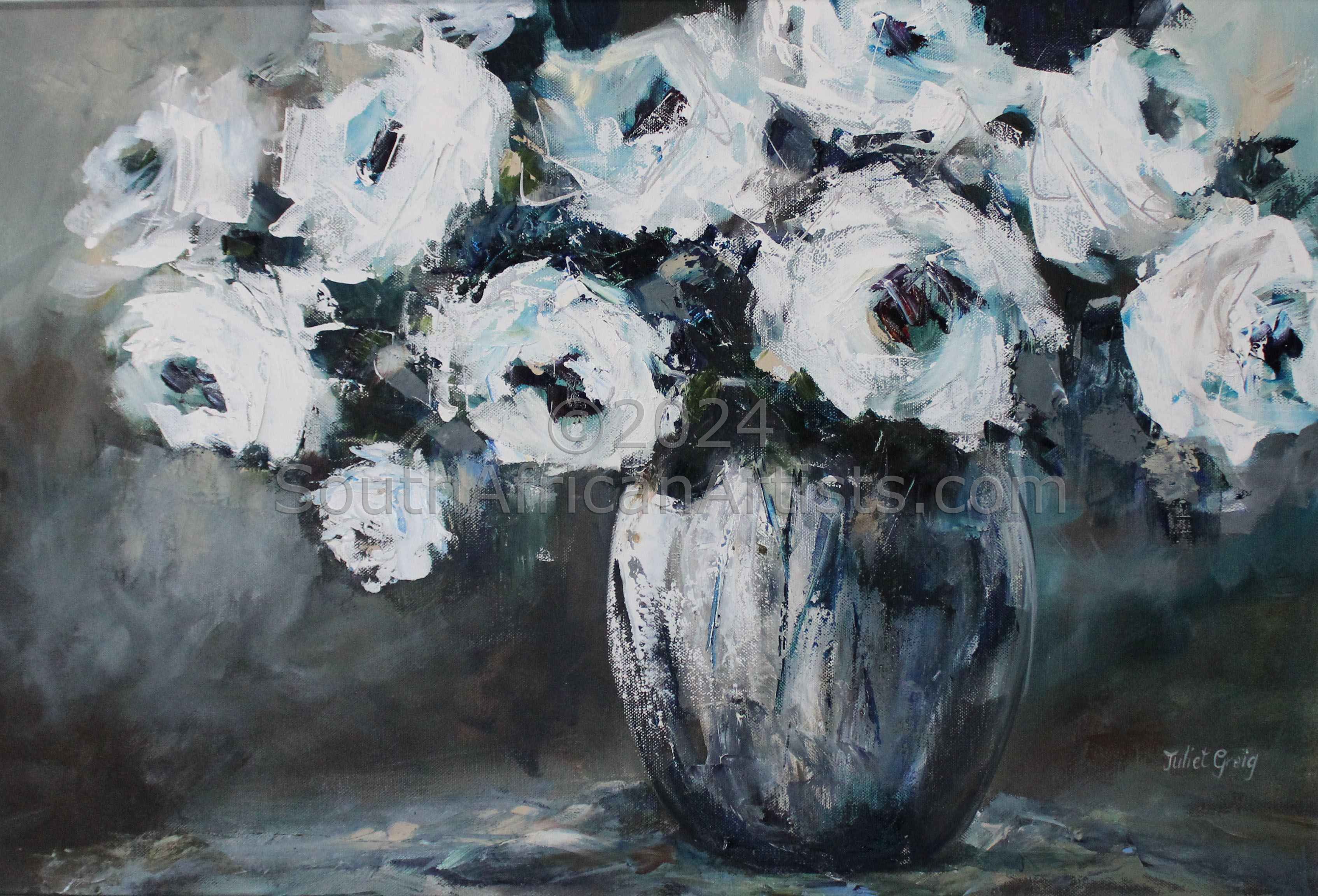 White Roses in  Vase