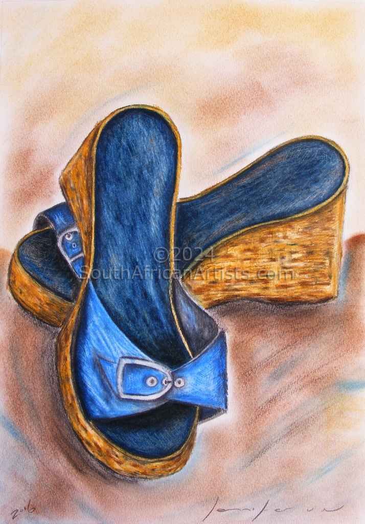 Her Blue Denim Sandals
