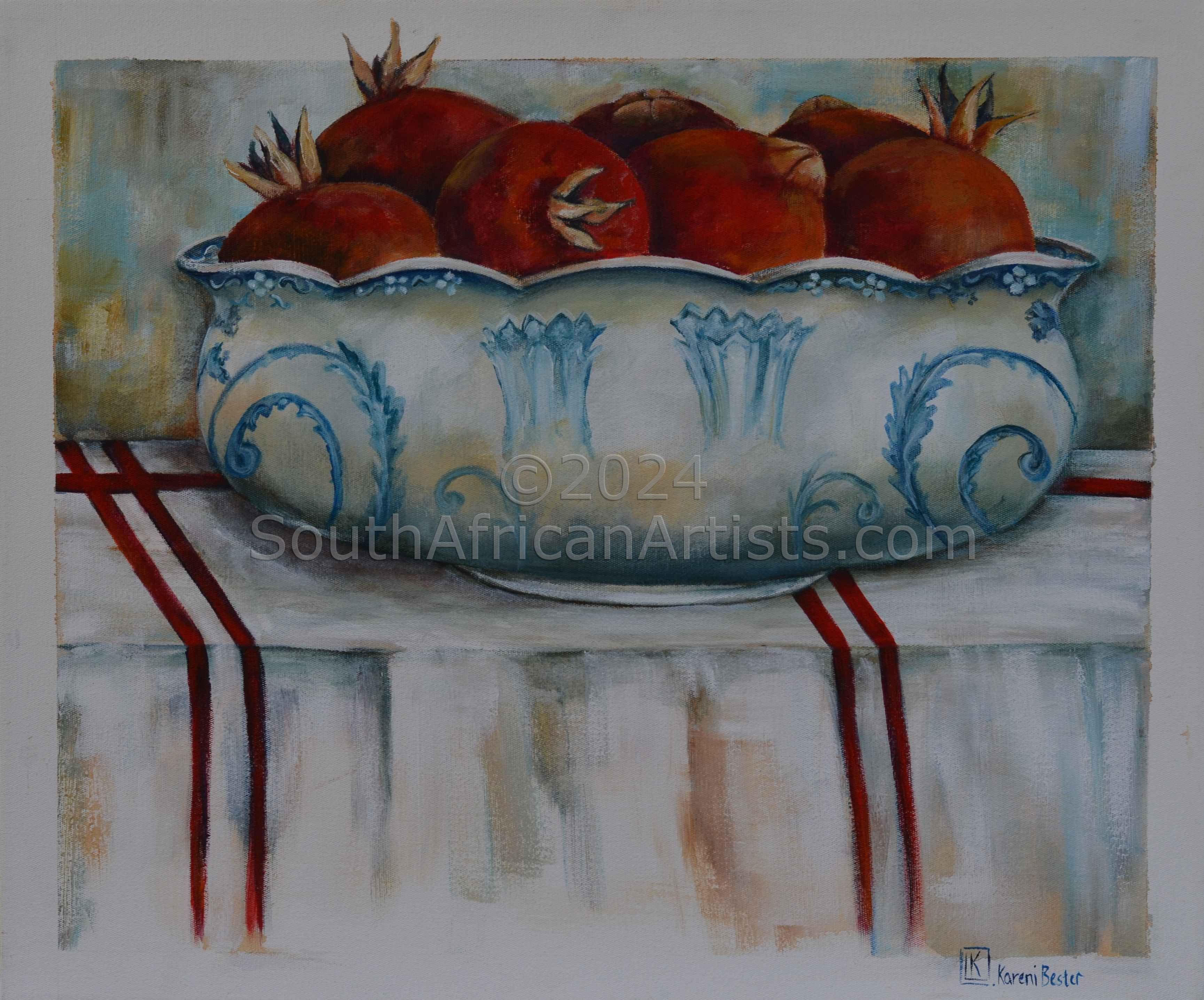 Pomegranates on Table