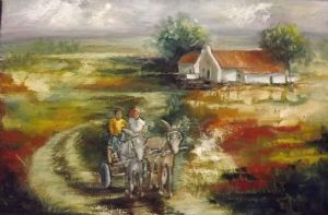 "With Donkeys on the Road in the Karoo"
