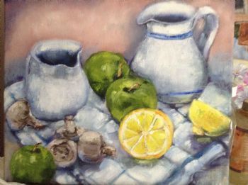 "Still Life Jugs and Fruit"