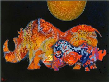"Red Rhinos at Sundown"