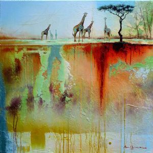 "Giraffe Earth and Fields"
