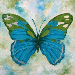 "Butterfly Olive and Turquoise"