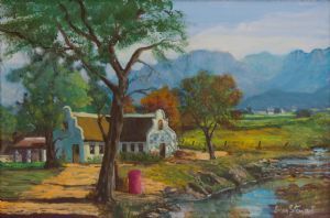 "Farm House and Weir "