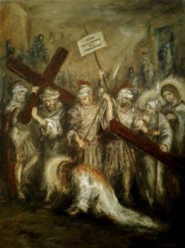 "Simon of Cyrene Carries the Cross"